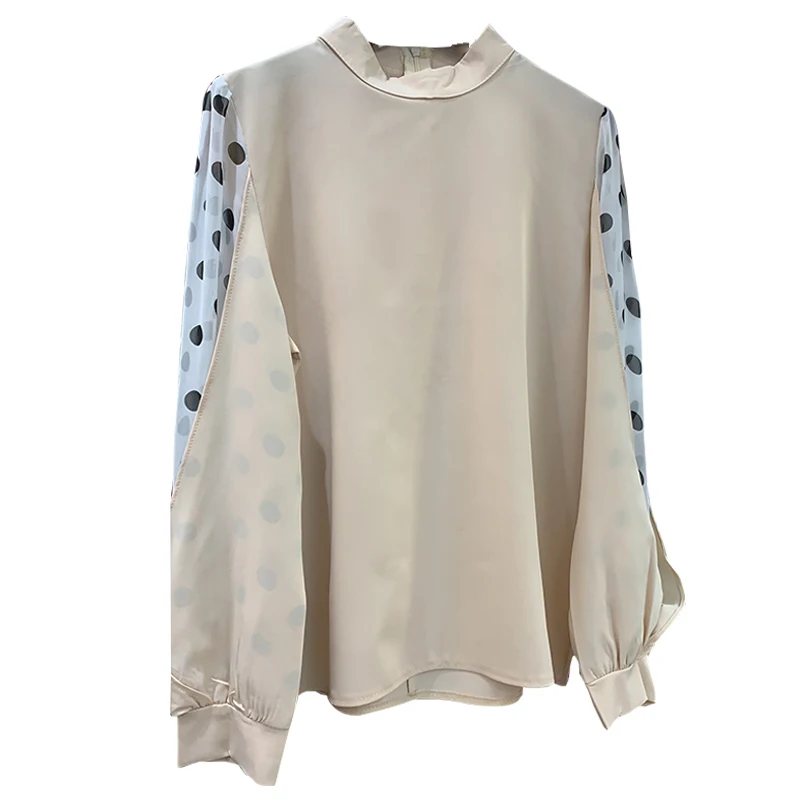 TWOTWINSTYLE лоскутное горошек сетки блузка женская рубашки для мальчиков Стенд