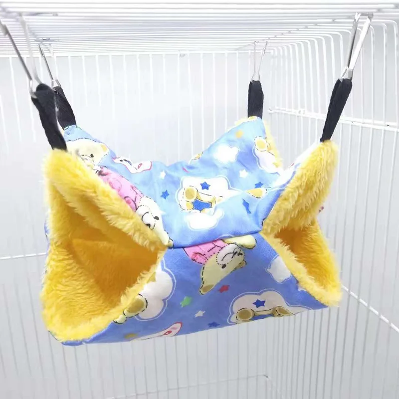 Pet Birds Hamster Hammock Hanging Bed Double Layer Rat Squirrel Warm House | Дом и сад