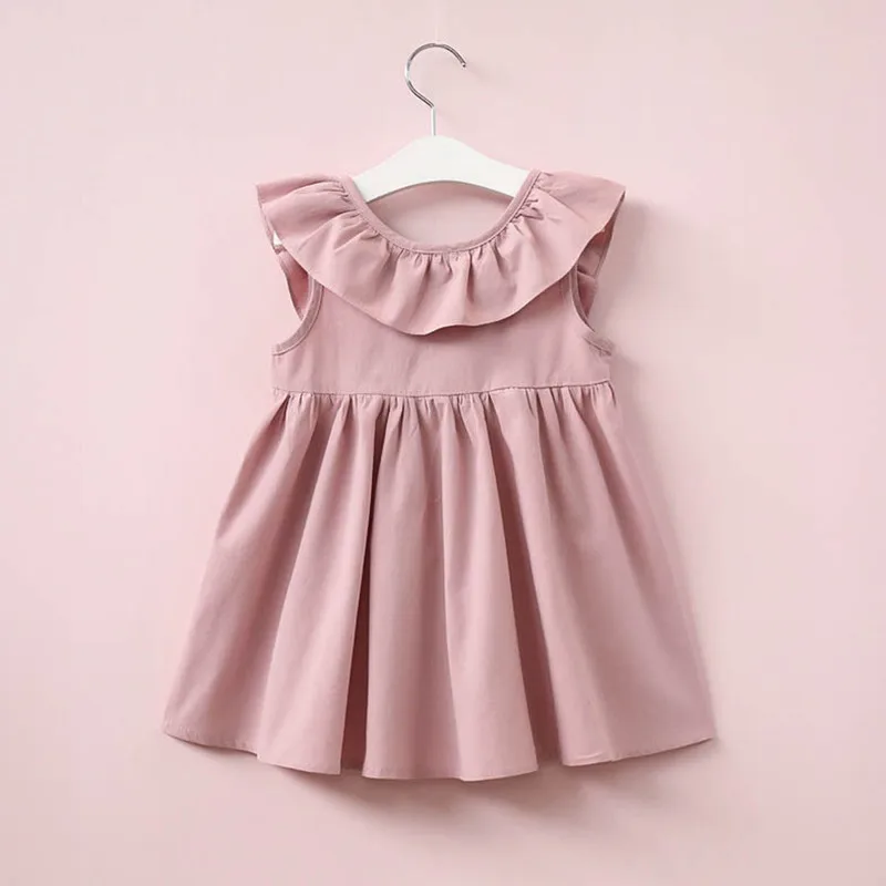 Wholesale Baby Dress Girl Retro Cotton Blend Blouse Sleeveless Backless Crochet Pattern Princess Party Dejo | Детская одежда и