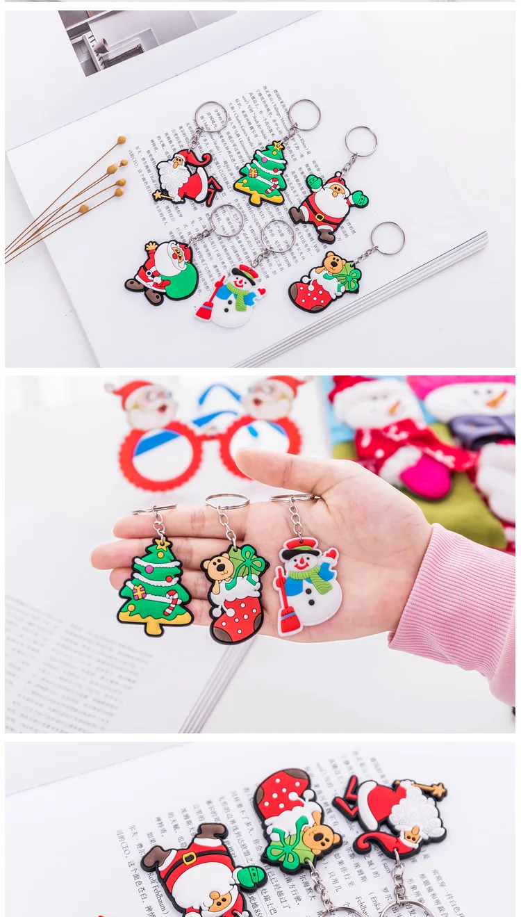 1PCS Santa Keychain Men's and Women's Christmas Gift Pendant Lovers Key Ring |