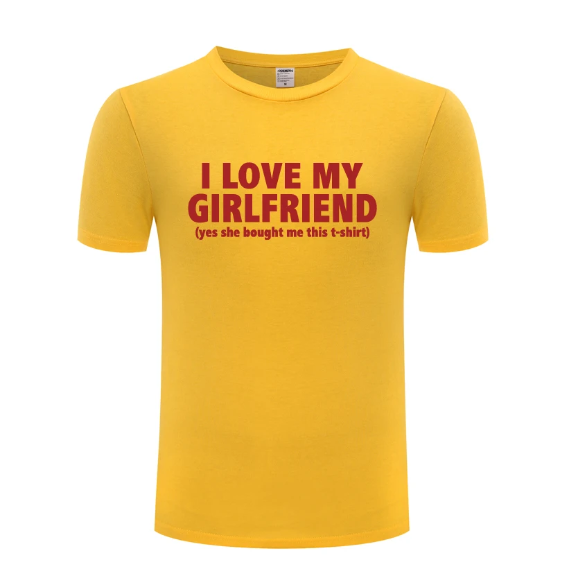 Мужская футболка I Love My Girl новинка 2018 повседневная хлопковая с коротким рукавом и