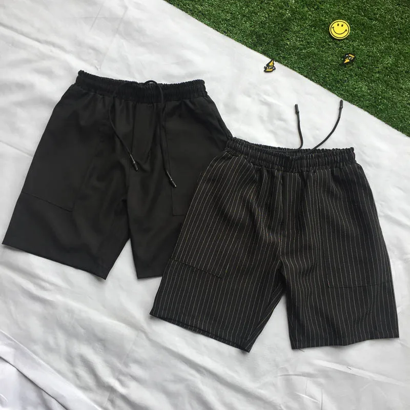 

Korean version of fashionable original BF loose striped boys Korean harbor breeze five-minute