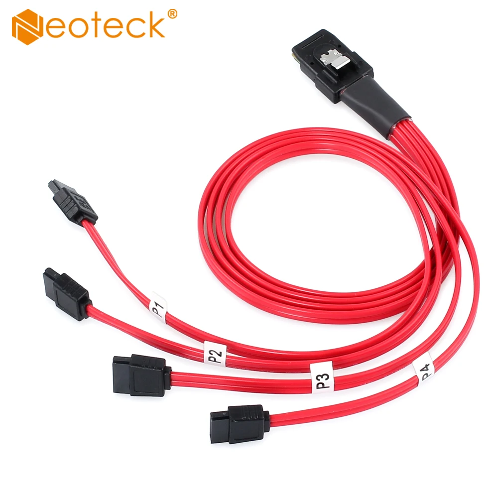 Neoteck 1 шт. Mini 10 Гбит/с SAS SFF 8087 36Pin к 4 SATA 7Pin HDD жесткий кабель|Компьютерные кабели и