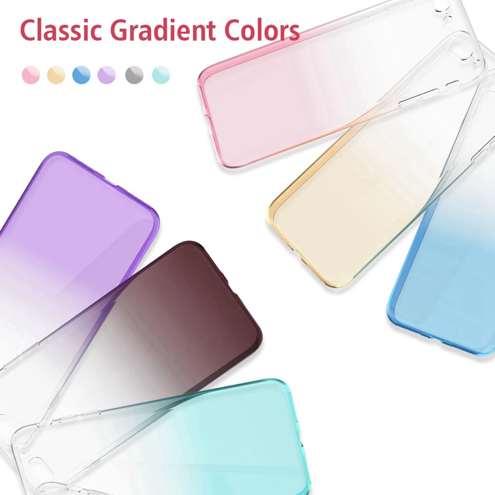 Мягкий цветной чехол KISSCASE для iPhone 7 8 Plus ультра тонкие прозрачные силиконовые - Фото №1