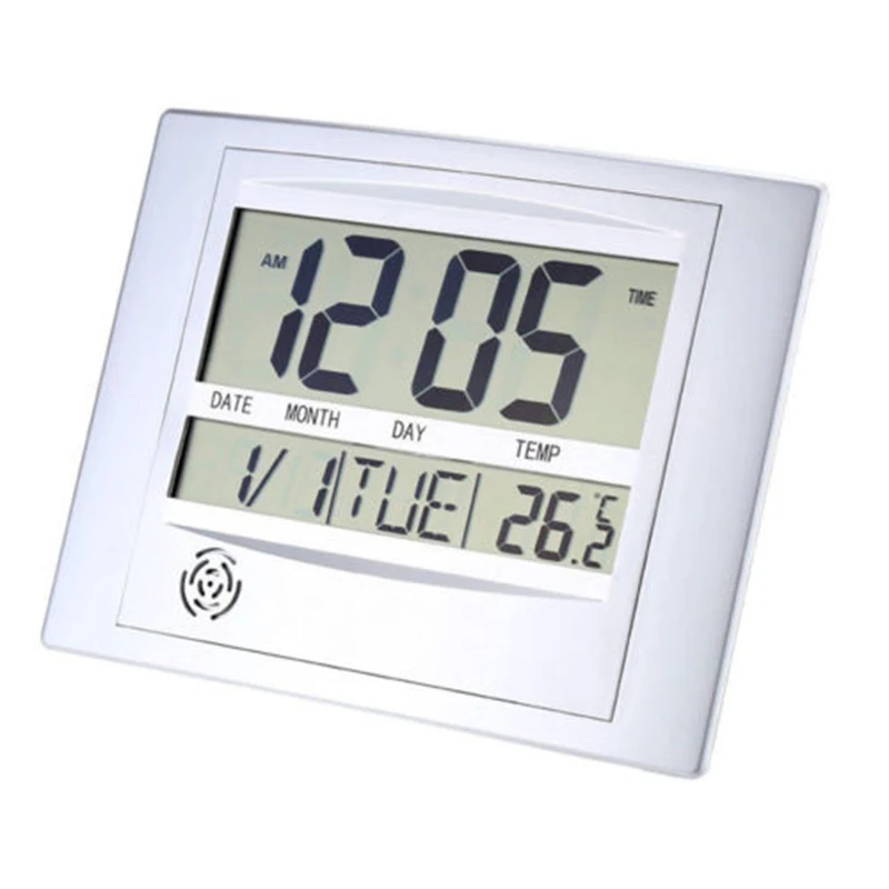 LCD Digital Wall Clock With Thermometer Electronic Temperature Meter Calendar Indoor Desk home decor |
