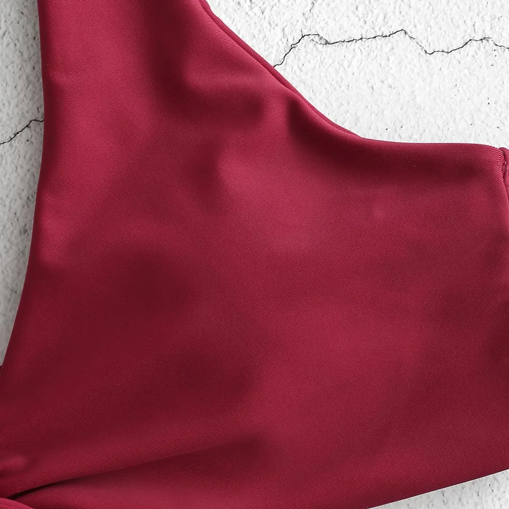 ZAFUL набор бикини 2019 с завязками спереди сексуальные стринги Одноцветный