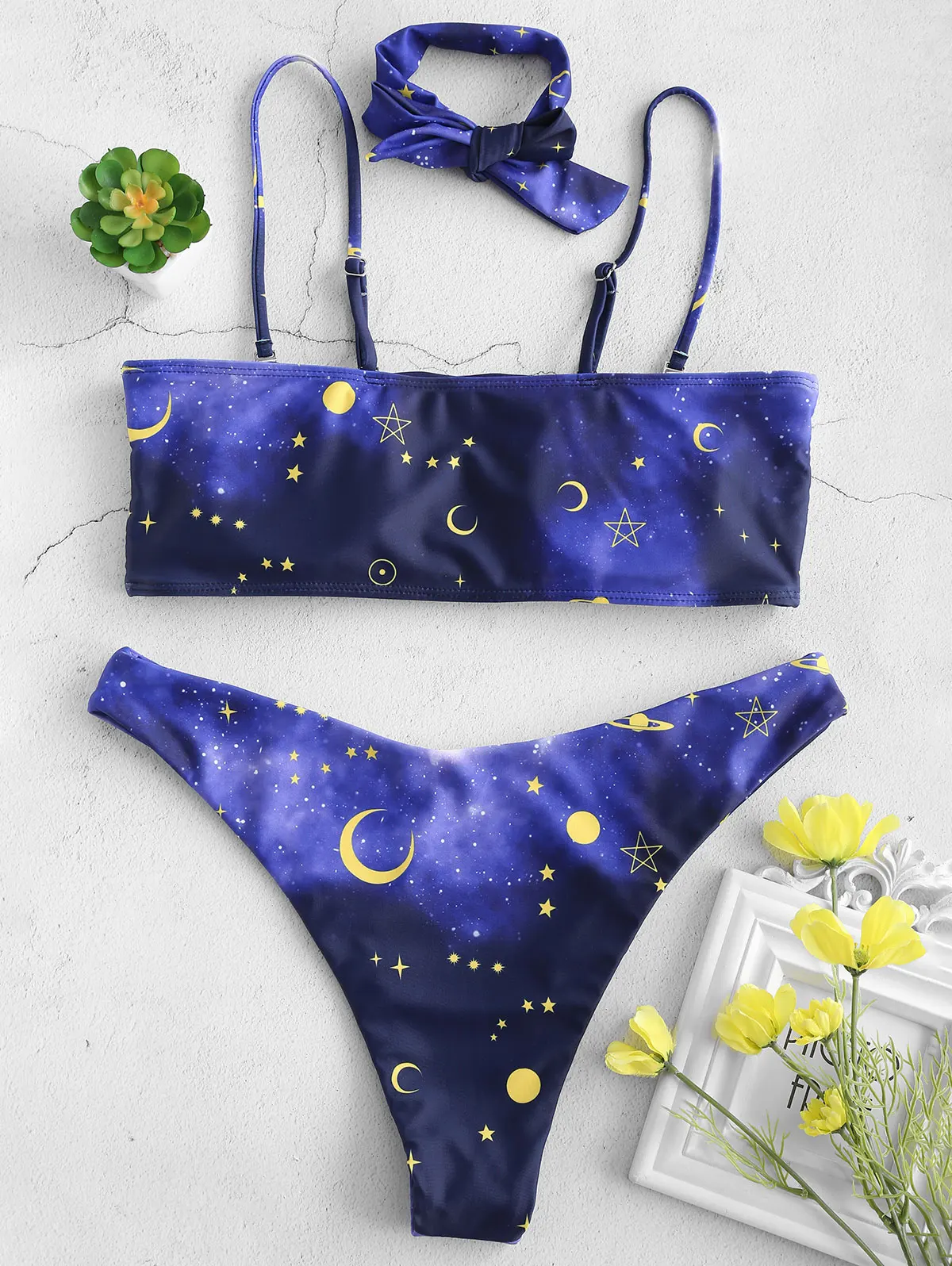 ZAFUL Hot Sale Sexy Bikinis Starry Print High Leg Bikini Set Women Swimsuit Summer Beach Swimwear Separate Swimming Suit biquini |