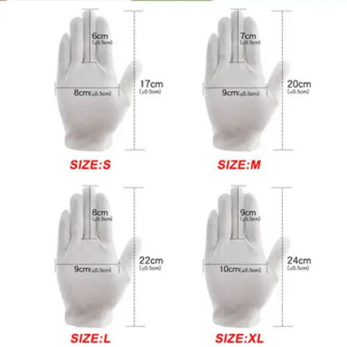 Unisex Women Men White Cotton Formal Tuxedo Gloves Guard Honor Glove 6pairs | Аксессуары для одежды