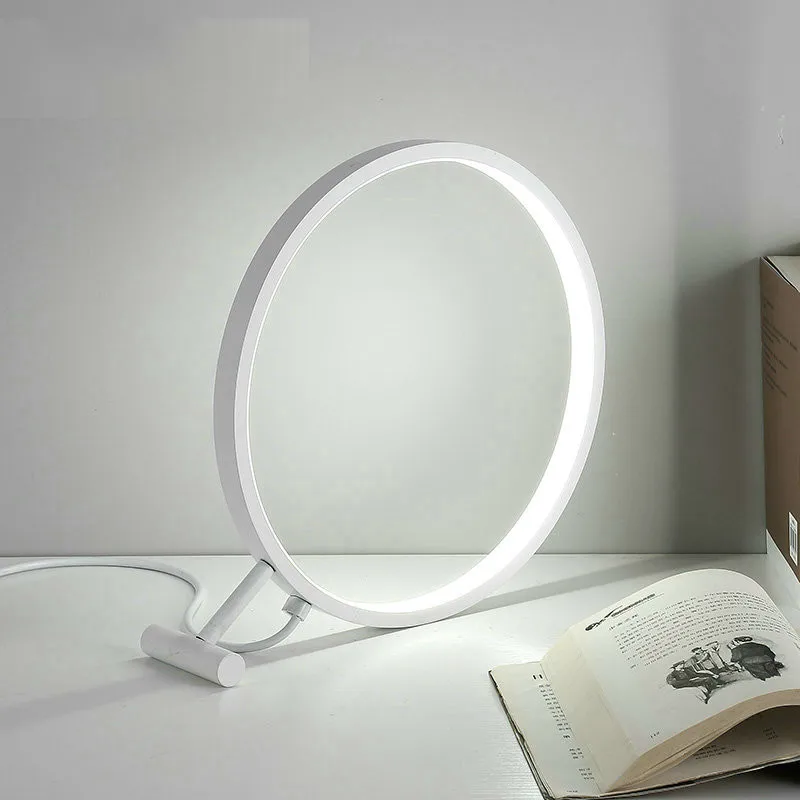 

Desige Deco White Magnifier Shaped 18w Led Desk Lamp 220v Bedroom Beside Studying Room Coffee Shop Bar Night Table Lights