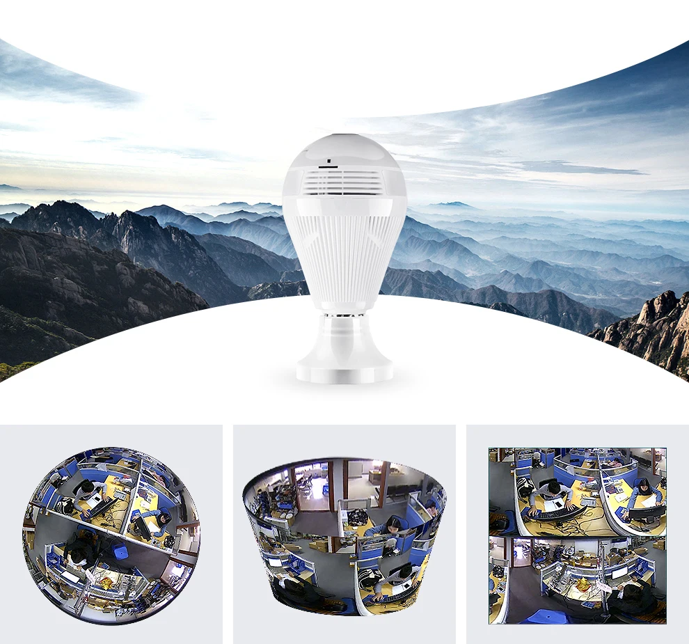 2019 WNK 720 P Fisheye IP Камера Wi Fi 360 градусов угол обзора лампа для наблюдения