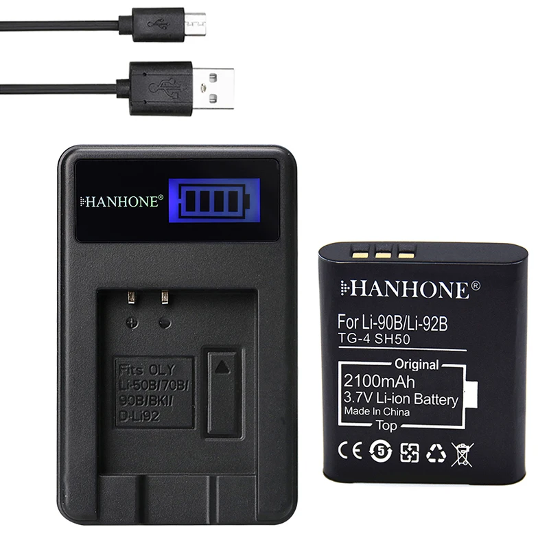 2100mAh LI 90B LI90B 92B батарея камеры + LCD USB зарядное устройство для Olympus Tough TG 1 iHS 2 3 4 SH50