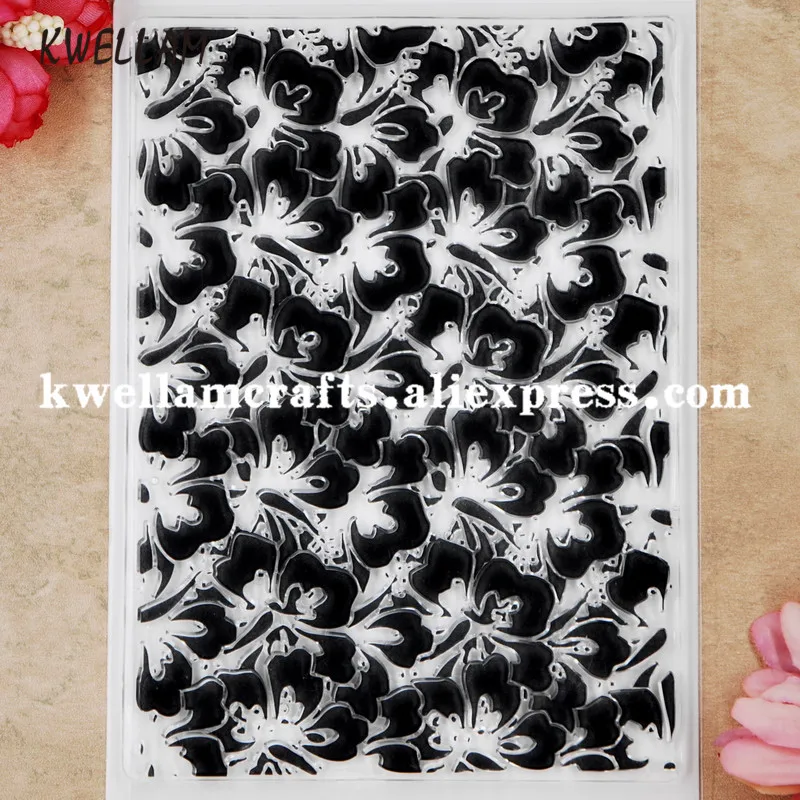 Цветочный фон Скрапбукинг DIY фото карты резиновые штампы прозрачные 11x16 см