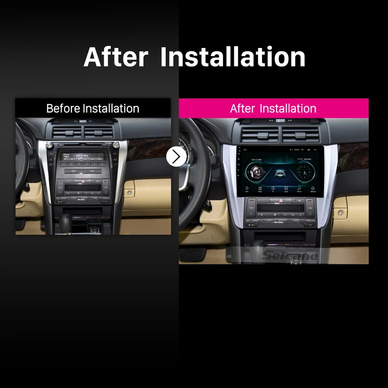 

Seicane 10.1 inch Android 8.1 GPS Navigation System Radio For 2015 2016 2017 Toyota Camry Steering Wheel Control Bluetooth HD