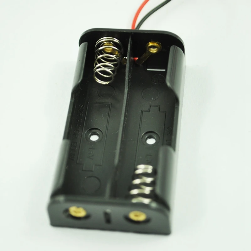 SODIAL(R)/черный Пластик 2x1 5 V AA Батарея ведущий проводной сотовый Чехол Коробка