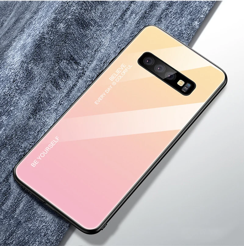 Ocolor для samsung Galaxy S10 чехол телефона закаленное Стекло градиент замена крышки плюс