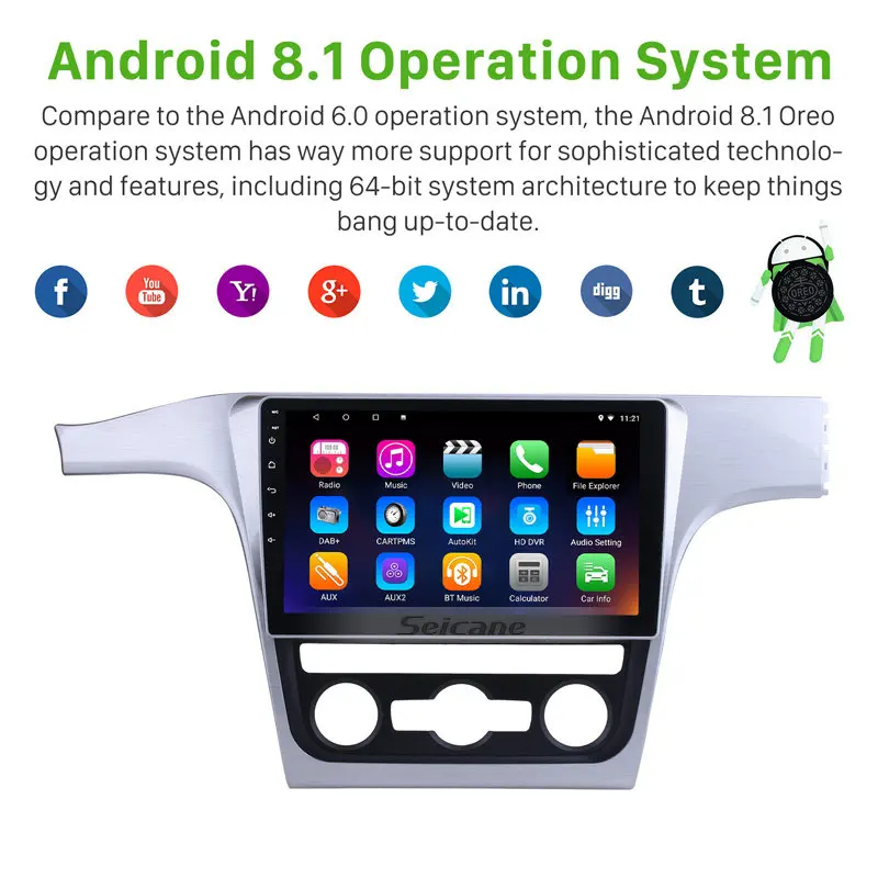 Seicane 10 1 дюймов Android 8 для 2012 VW Volkswagen Passat Автомобильный GPS радиоприемник плеер с
