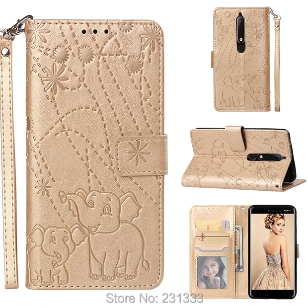 Чехол Кошелек C ku со слоном кожаный чехол для Nokia 6 1 7 Motorola MOTO One P30 Play G6 PLUS с