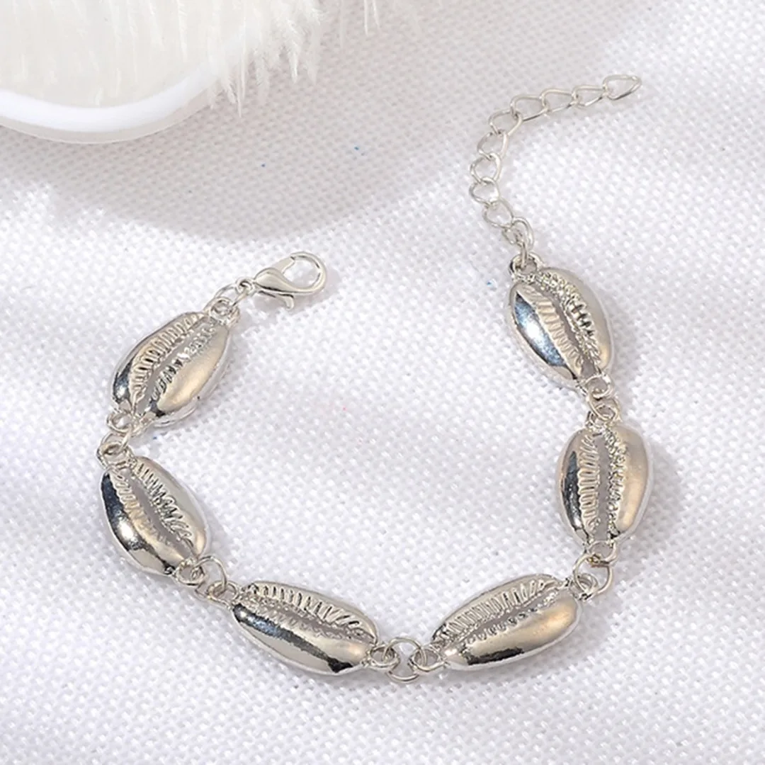 Модные популярные ювелирные изделия Cowrie Shell Браслеты для женщин золотой цвет