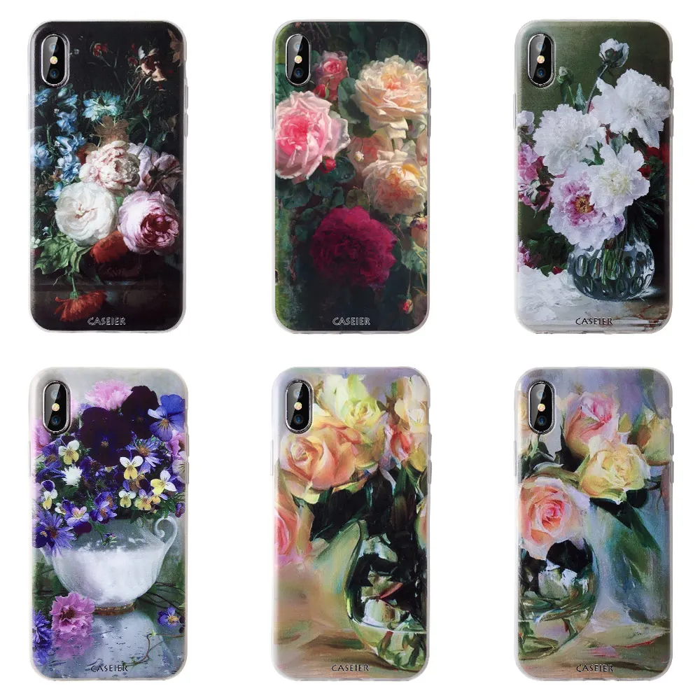CASEIER Floral Retro Case For Samsung Galaxy A3 A5 A7 J3 J5 J7 2017 Soft Phone S8 S9 Plus S6 S7 Edge Note 8 9 5 |