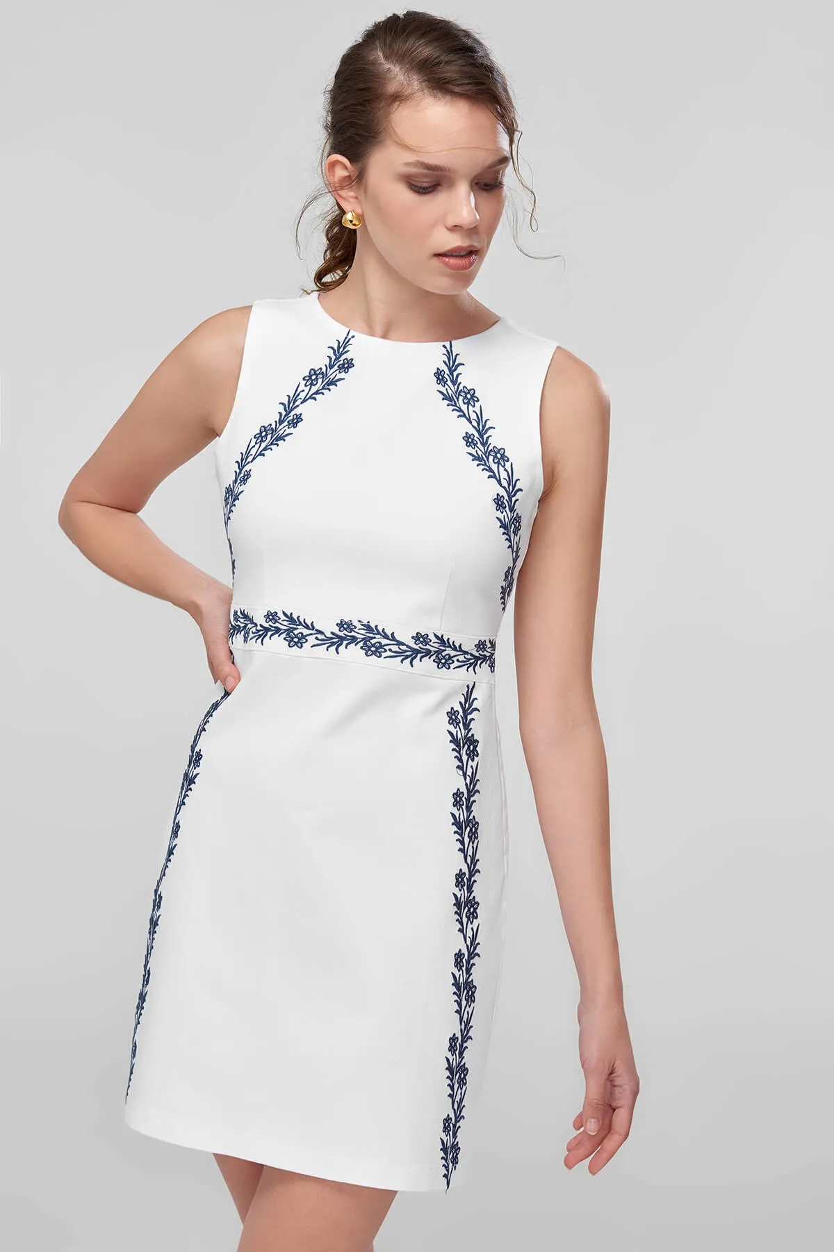 Trendyol Advanced платье из джинсовой ткани с белой вышивкой TOFSS18LH0079|Женские платья| |