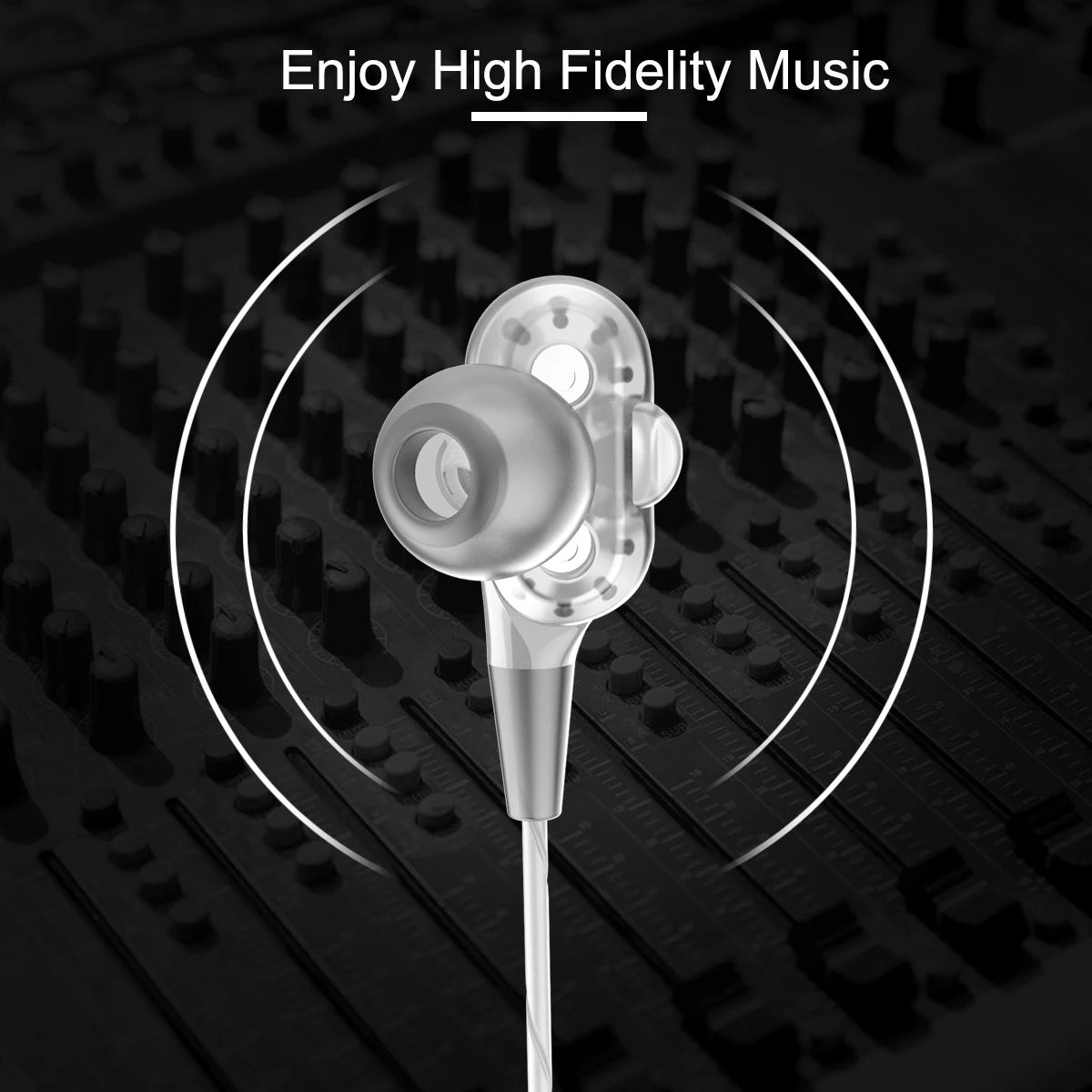 Проводная гарнитура с супер басами шумоизоляция HIFI 3 5 мм двойной привод стерео