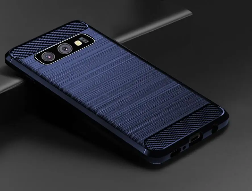 50 шт./лот Бесплатная доставка для Samsung S10 5G углеродное волокно Силиконовый ТПУ