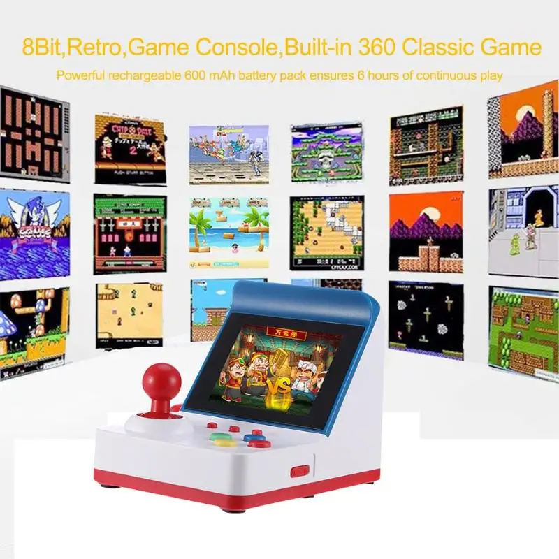 Ретро Мини игровая консоль 8 бит портативный игровой плеер встроенный 360