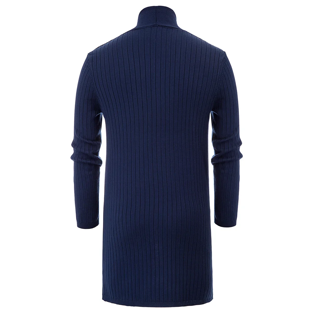 Осенне зимний мужской открытый передний вязаный кардиган длинный свитер вязаная