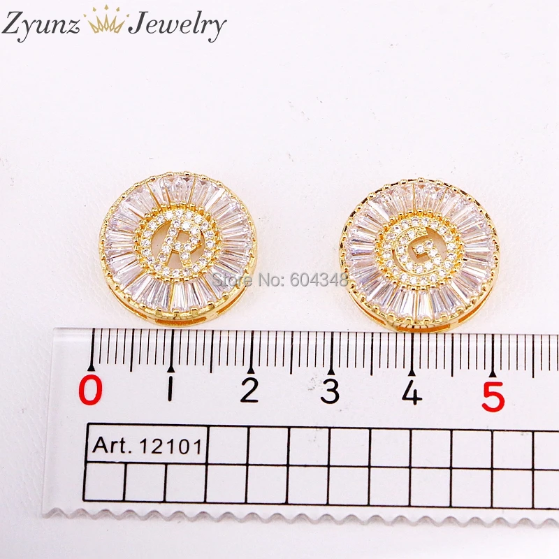 

ZYZ298-2423 Copper White Cubic Zirconia 26 Alphabet Initial Bracelets for Women Men Bracelet Letters A-Z Jewelry