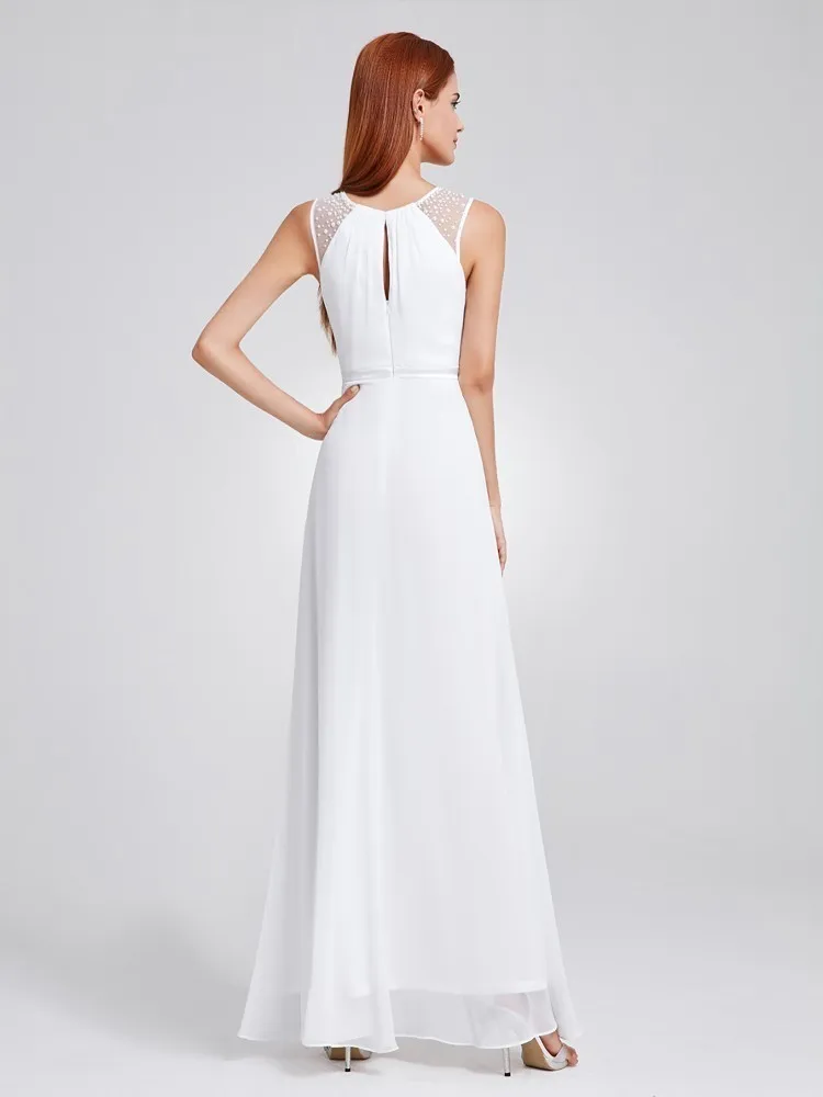 Когда-либо довольно Для женщин элегантный длинный макси шифоновый без рукавов