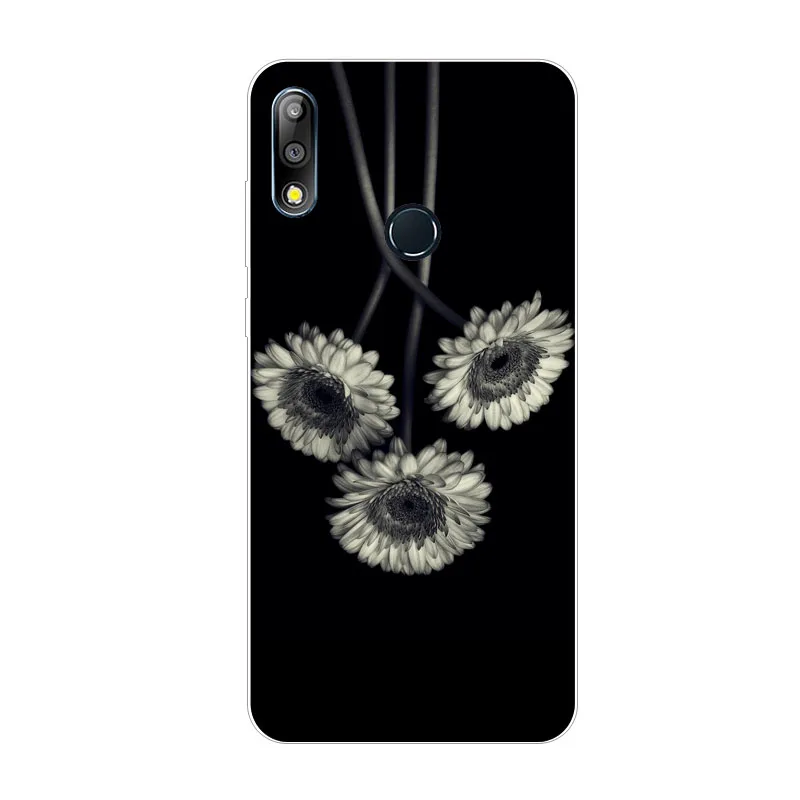 for asus zenfone max Pro m2 zb631kl pro Case Silicon White Floral Painting Soft TPU Back Cover Bags shell |
