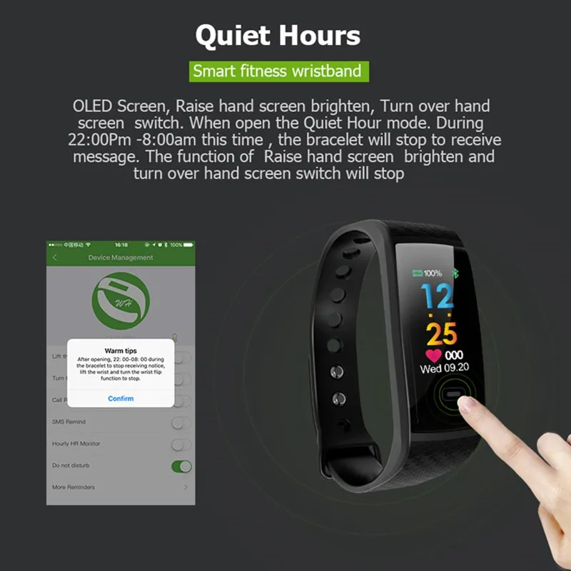 Smart Wristband Heart Rate Monitor Blood Pressure Pedometer Step Counter Fitness Bracelet Color Screen Smartband Sport Watches |