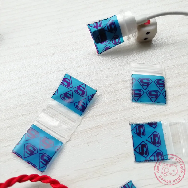 5858 Tniy пластиковые пакеты 100 супер человек дизайн сумки Ziplock закрывающиеся милые |