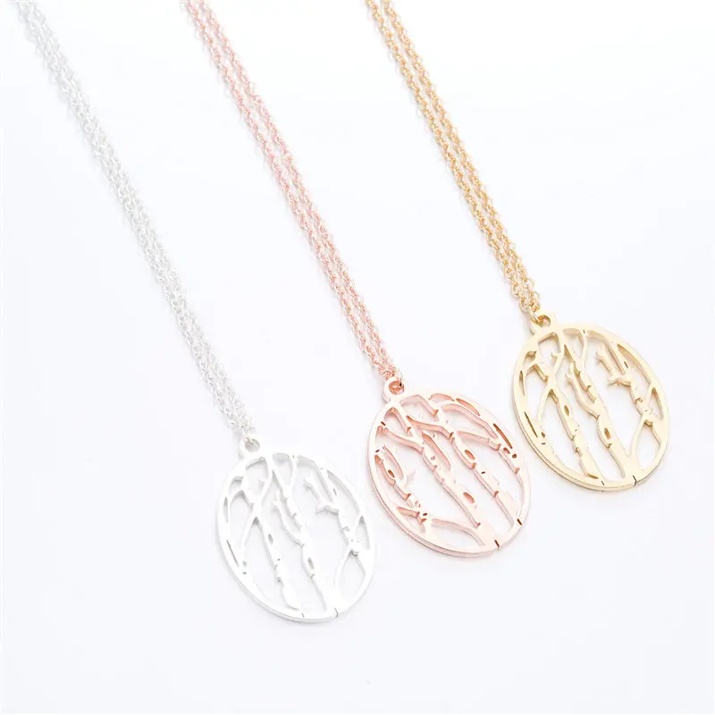 Fashion Tree of Life Round Pendant Necklace Gold Silver Color Hollow Bijoux Collier Elegant Women Jewelry Gifts | Украшения и
