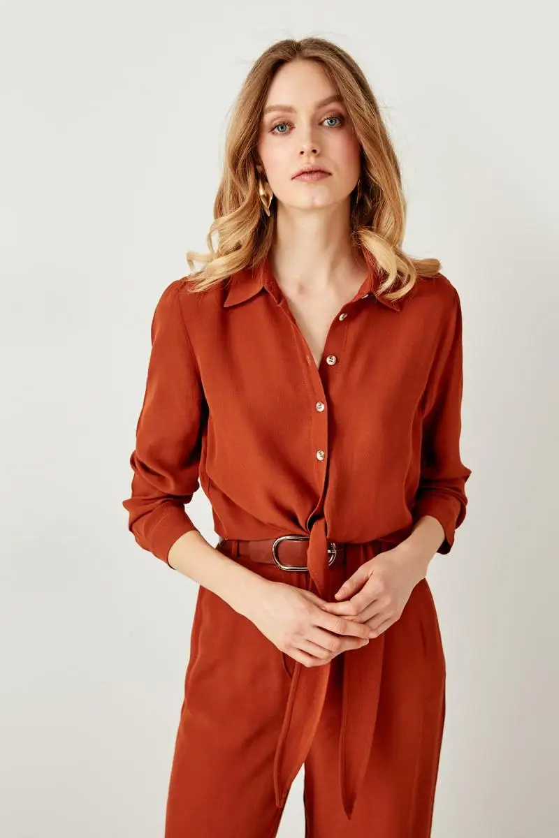 Trendyol пуговица с корицей Bluz TWOSS19XB0040| |
