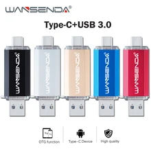 Hotsale WANSENDA OTG USB Flash Drive ประเภท C ไดรฟ์ปากกา512GB 256GB 128GB 64GB 32GB 16GB USB Stick 3.0 Pendrive สำหรับอุปกรณ์ Type-C