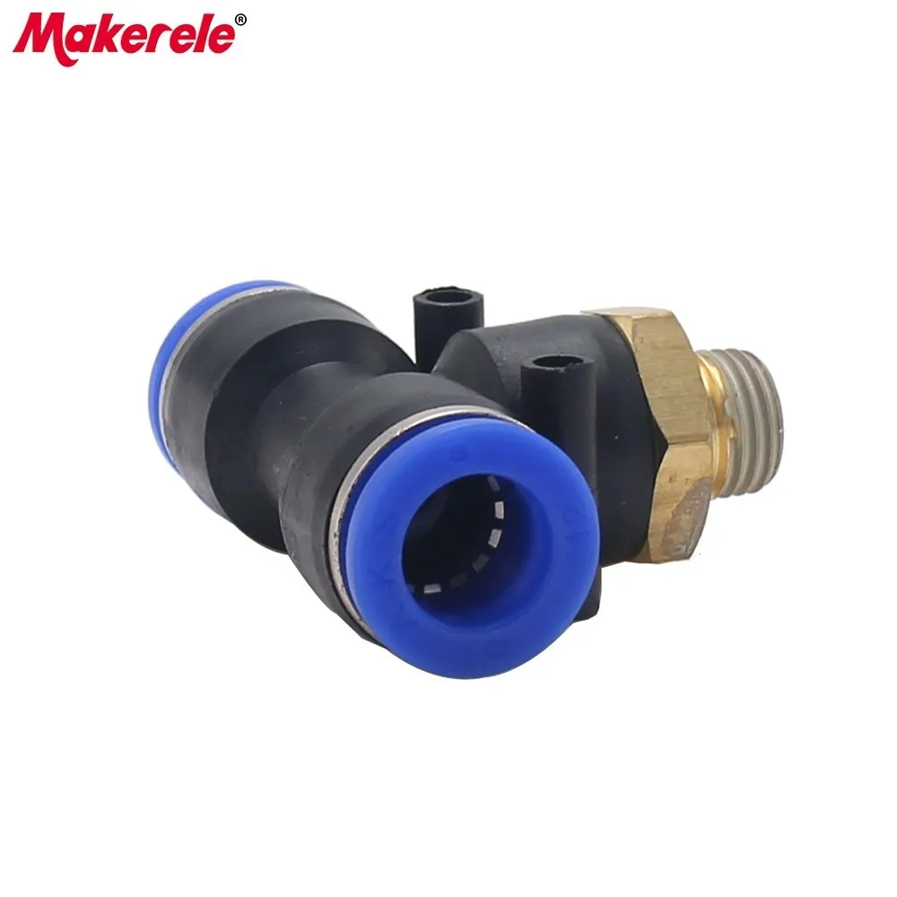 PB Series Pneumatic fitting T-type external thread Connector joint 4-12mm Pipe diameter 1 pcs free transportation | Обустройство дома