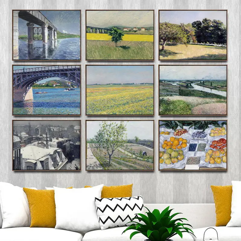

Home Decoration Art Wall Pictures Fro Living Room Poster Print Canvas Paintings French Landscape Gustave Caillebotte