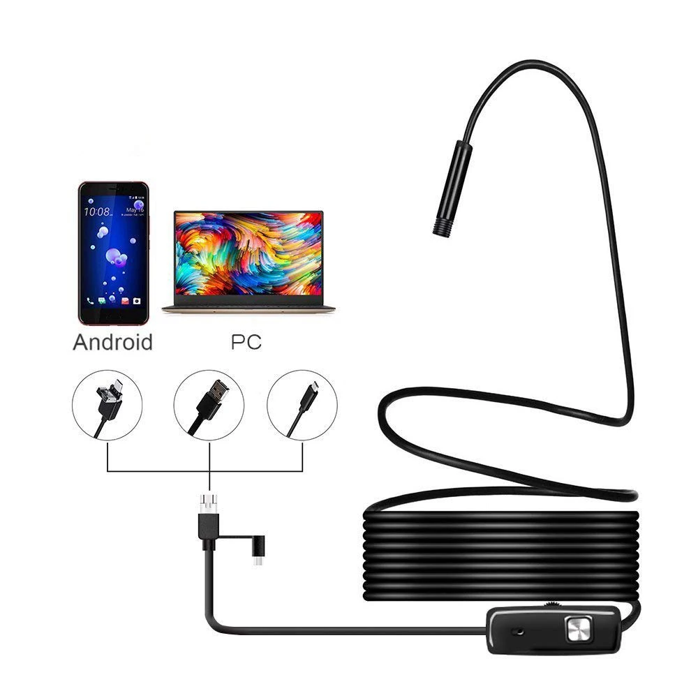 HD 1080P Android PC Typec C/USB эндоскоп камера светодиодная Водонепроницаемая Инспекционная