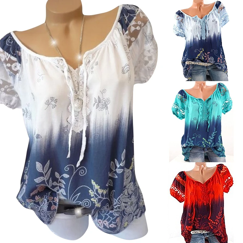 5XL размера плюс 2019 новые летние для женщин с коротким рукавом Кружевное платье v
