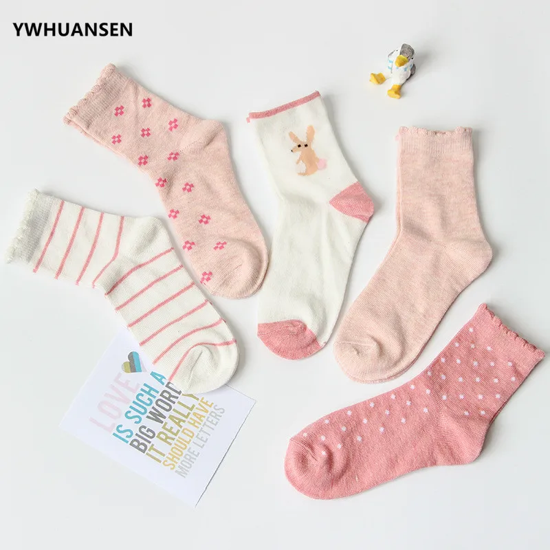 YWHUANSEN 5 пара/лот от 1 до 12 лет мягкие хлопковые носки для мальчиков и девочек милые