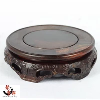 red rosewood carving handicraft annatto circular base of real wood of buddha stone vases furnishing articles