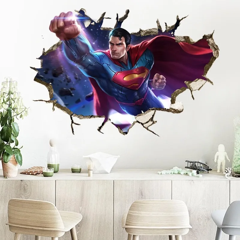 Мультфильм фильма мстители стены стикеры для детей номеров home decor 3d эффект