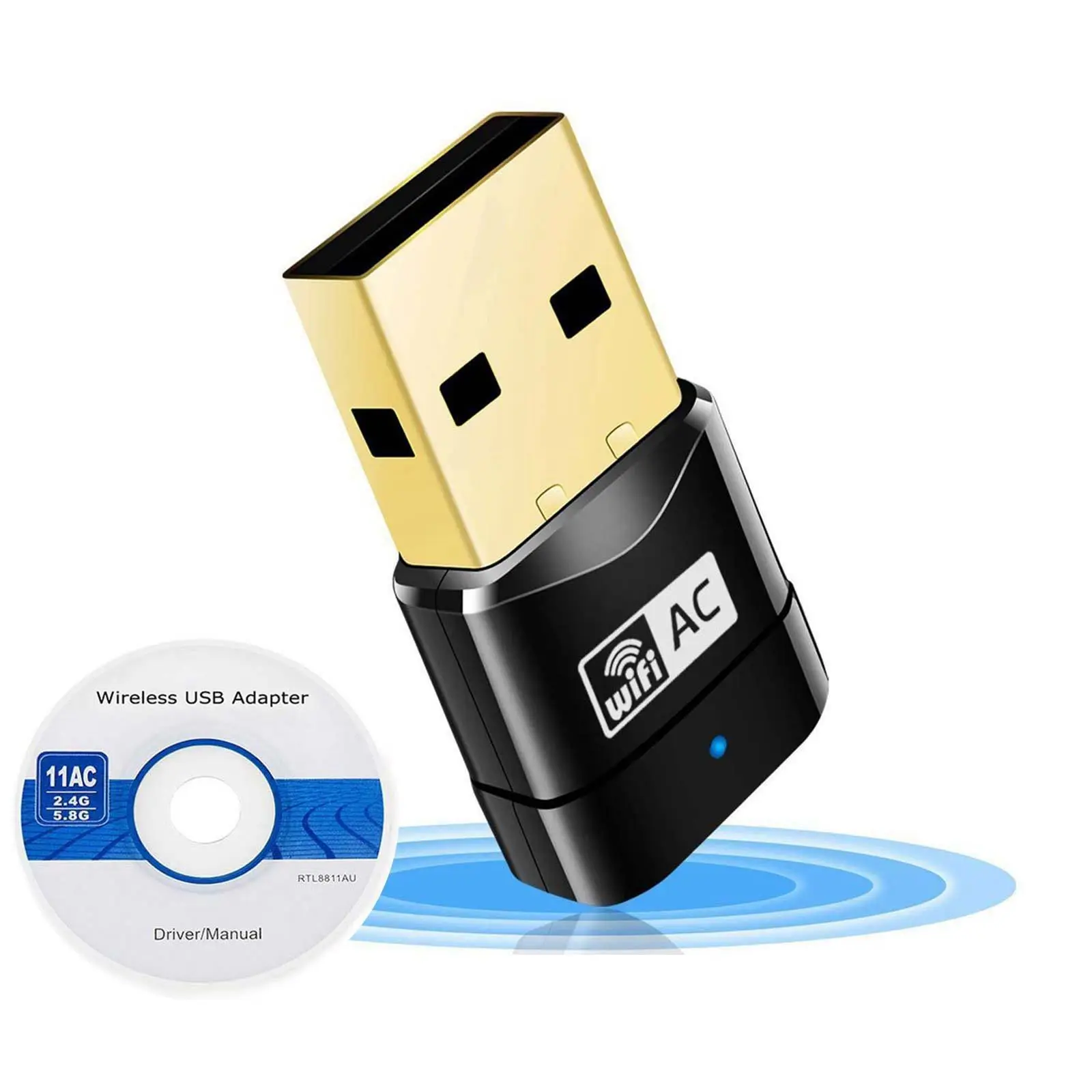 600 Мбит/с двухдиапазонный 802.11ac 2 4 ГГц 5 ПК WiFi USB адаптер сетевой LAN ключ|USB-адаптеры| |