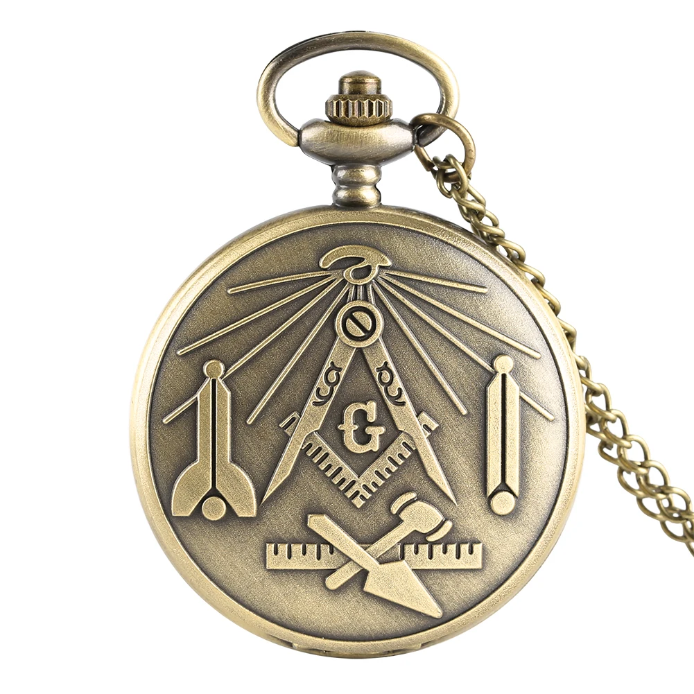 Vintage Masonic Freemason Symbol Pocket Watch for Men Quartz Analog Watches for Women BigG Pattern Freemasonry Necklace Gift masonic pocket watch luxury golden big g free mason freemasonry jewelry quartz fob watches pocket chain gifts relogio de bolso