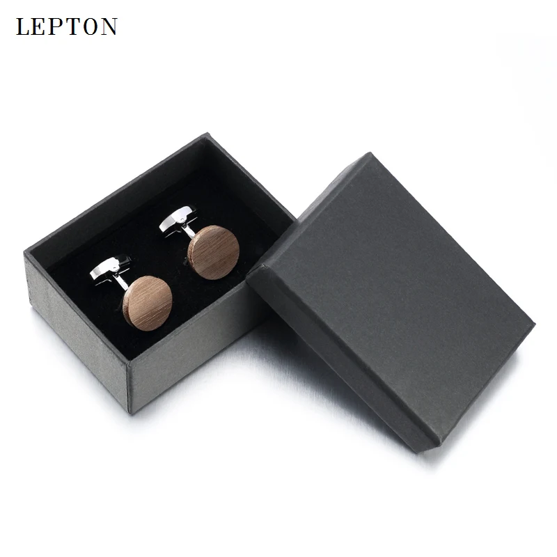 Лидер продаж запонки Lepton из орехового дерева для мужчин высококачественные
