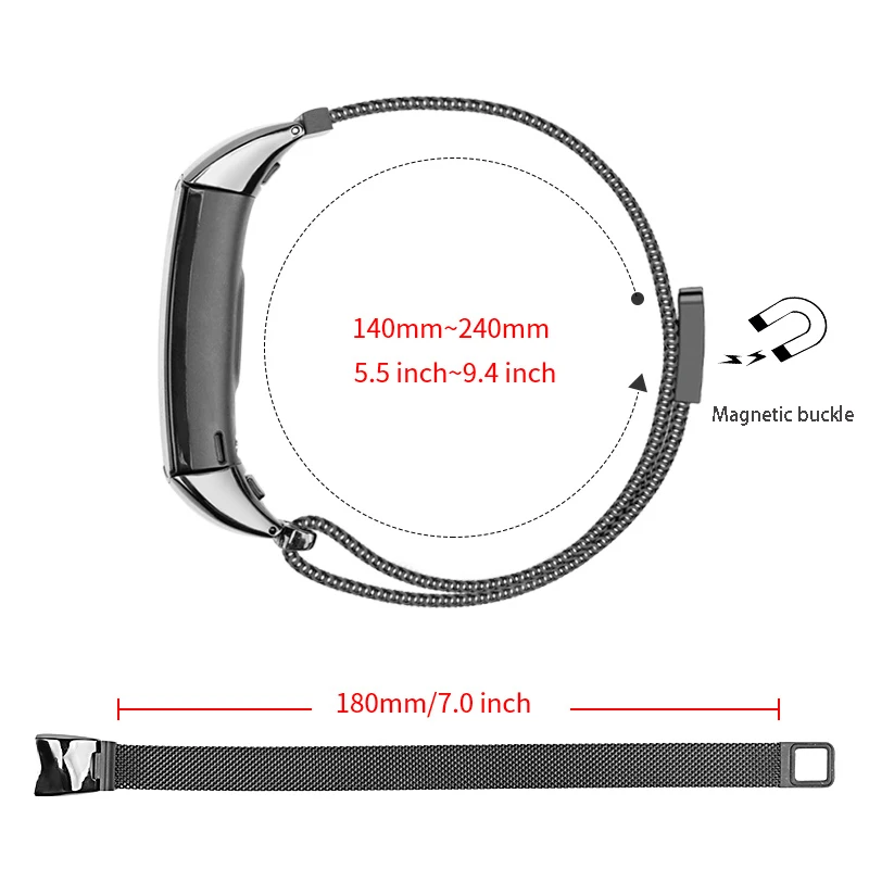 Металлический браслет ремешок для huawei honor Band 5/4 стандартная версия Смарт-Браслет спортивный браслет группа honor Band 4 нержавеющая сталь