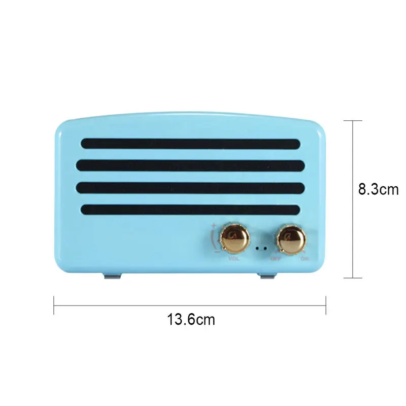 T5 Retro Nostalgic Mini Wireless Bluetooth Speaker 3D Stereo Mega Bass Subwoofer Mobile Phone Audio Radio Tf Card Usb Aux | Электроника