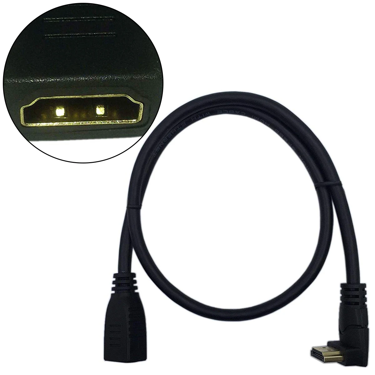 Hdmi Female To Male Up Angle Extension Cable Tv Lead 2.0 High Speed Ethernet 3D Full Hd 1080P - Support All Devices 15Cm | Электроника