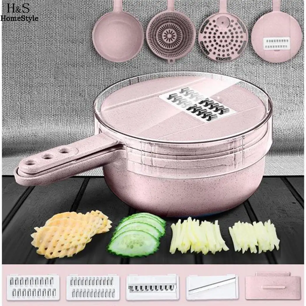 Useful Cutter Vegetable Daily Multi-Purpose Cooking Blue New Kit Tools Kitchen 448g Pink Slicer | Дом и сад
